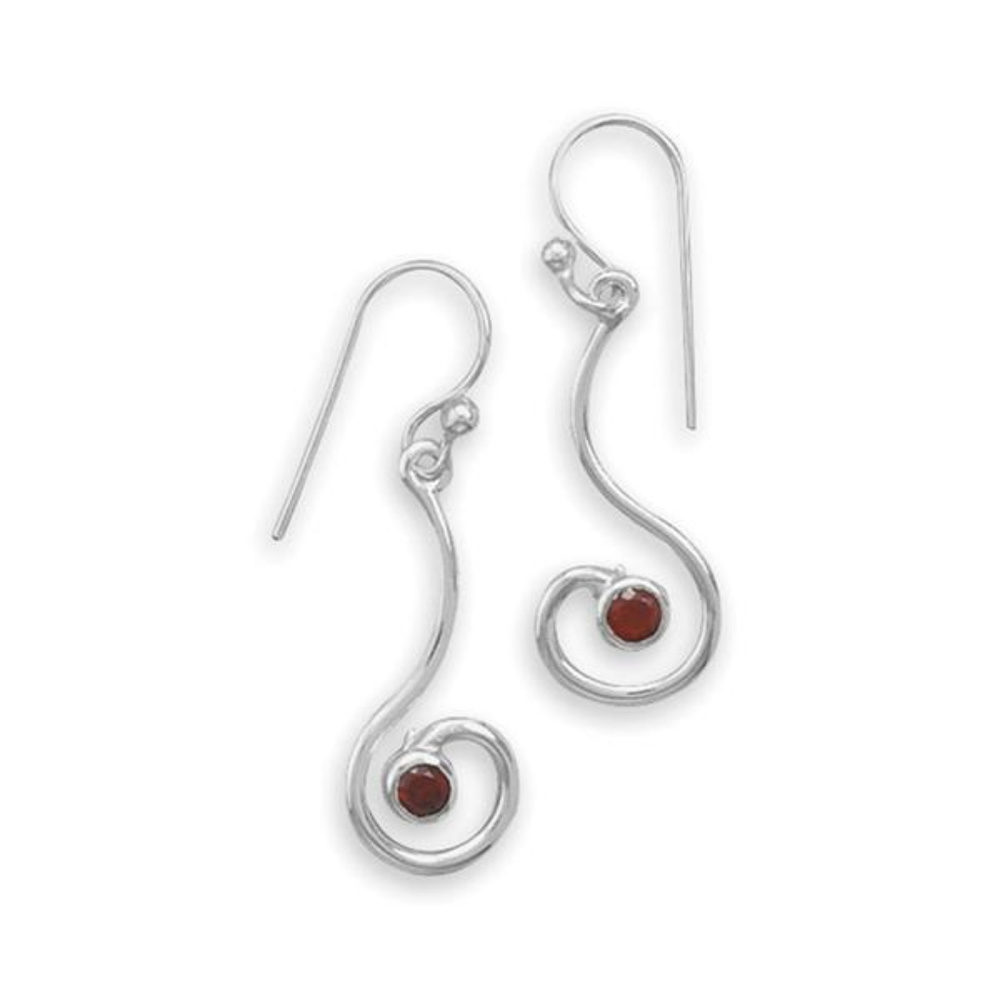 Garnets in Silver Earrings